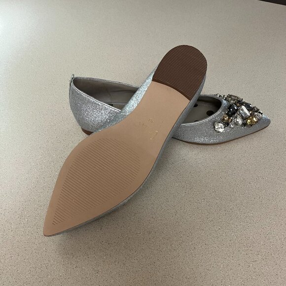 Boden brand silver "gem" encrusted flat shoes, size 40 - Picture 3 of 3